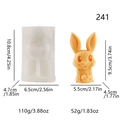 Easter bunny silicone mold with dimensions for DIY handmade aromatherapy candle making - Large-eared Rabbit