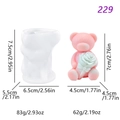 Silikonform für Rosenherz-Bärenfigur und 3D DIY Hasen Duftkerzen Bastelarbeiten - Rosenbär-Stil (lz-229)