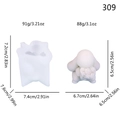 Hasen Silikonform mit Blume DIY Bastelform inklusive detaillierter Größenangaben - Blumenhaltender Großohriger Hase (lz-309)
