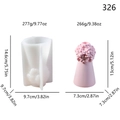 Silicone flower vase mold set for DIY candles with dimensions and weight labels - Flower Cluster Candle Holder (lz-326)