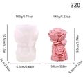 Stampo in silicone per candela a pilastro di fiori con petali di rosa 3D e prodotto rosa - Colonna di Rosa Grande (lz-320)