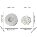 White silicone mold for 3D dahlia flower candles with size and weight specifications - Dahlias