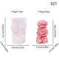 Stampo in silicone a colonna con rose e candela floreale rosa per decorazioni fai-da-te - Colonna di Rosa Piccola (lz-321)