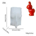 Standing rabbit silicone mold with red wax bunny and detailed dimensions for DIY crafting - Standing Jumping Standing Ear Rabbit (lz-356)