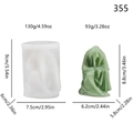 Molde de silicona para vela de mago con capucha y figura de resina verde DIY - Mago Mirando hacia abajo