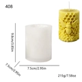 Stampo in silicone cilindrico per candele profumate a rilievo 3D con api e nido d'ape - Favo