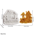 Mushroom house floral silicone mold with Welcome sign for DIY chocolate baking and crafts - Mushroom House