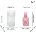 White translucent silicone mold for prayer statue with pink finished candle model - Goddess Statue (lz-342) / 140.00g / White