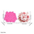 Rosa Silikonform für Rosensträuße mit Maßangaben und einem Gesamtgewicht von 72g - 7er Rosen-Cluster