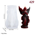 DIY Angel Wings Girl silicone mold for scented candles and cake decoration with dimensions - Spreading Wings Girl (lz-429)