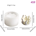 Rabbit house candle holder silicone mold showing dimensions and the finished product - Rabbit Candle Holder