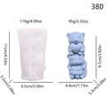 DIY silicone mold for cute stacked bears holding hearts with size and weight specs - Stacked Warm Bears (lz-380)
