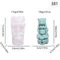Stackable bear silicone mold for DIY candles with detailed size and weight specifications - Heart Bear Family (lz-381)