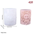 Cylindrical sun face silicone mold for DIY candles and plaster decor 9.3cm height - Sun Goddess Face Cylinder (lz-420)
