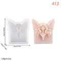Stampo in silicone angelo ragazza con ali dettagliate per candele fai da te e gesso - Angelo Farfalla con Capelli Corti (lz-413)