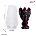 DIY Angel Wing Silicone Mold with purple and black gradient angel candle statue - Winged Girl (lz-427)