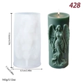 DIY Angel Wings Silicone Mold for scented candles showing mold and green finished candle - Cylindrical Girl (lz-428)