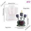 DIY Tulip Heart Silicone Mold for Handmade Scented Candles and Plaster Crafts Decor - Heart Tulip Style (lz-472)