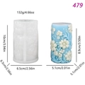 Relief floral cylinder silicone mold with blue embossed flower candle finished sample - Vine Pillar (lz-479)