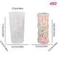 Relief flower bouquet cylinder silicone mold for DIY candles with dimensions and weight specs - Slender Floral Pillar (lz-480)