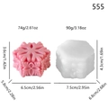 Pink snowflake pillar candle with 3D silicone mold dimensions and weight specifications - 3D Snowflake Style (lz-555)