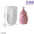 Siliconen mal kerstkabouter cupcake met 3D-tekst voor DIY kaarsen en zeepjes - Rechte Muts Kerstman Stijl (lz-599)