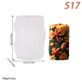 Christmas pine cone cylinder silicone candle mold with precise size measurements - Pine Branch Star Pattern Style (lz-517)