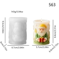 Molde de silicona para vela de Papá Noel con relieve 3D detallado y dimensiones - Papá Noel Cilíndrico con Sombrero de Regalo (lz-563)