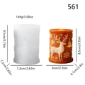 Christmas reindeer and snowflake cylinder silicone candle mold with finished orange candle - Snowflake Long Antler Elk (lz-561)