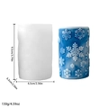 Cylinder silicone candle mold featuring white snowflake patterns for DIY Christmas crafts - Snowflake Pillar (lz-596)