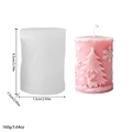 Christmas cylinder silicone mold with reindeer and snowflake relief for DIY candles - Snowflake Christmas Tree Pillar (lz-598)