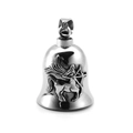 Macro detail of silver stainless steel biker bell pendant with centaur relief - Sagittarius Pendant Only (Without Chain)