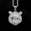 Pendentif panda style hip hop plaqué or serti de cristaux blancs étincelants - Pendentif Seul (Sans Chaîne) / Acier