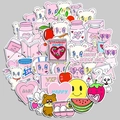 Set of 50 cute pink cartoon bear and fruit waterproof DIY stickers for laptops - Sweetheart Pai Pai