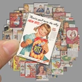 50er Set Vintage Lebensmittel-Poster und Cartoon-Aufkleber für Koffer und Laptops - Vintage Lebensmittelposter