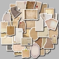 40-piece vintage stamp style stickers for scrapbooking featuring antique paper and postcards - Stamp Effect Style Three
