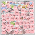 Pack de 66 pegatinas de cerdo bacon dibujos animados para portátil y álbum impermeables - Expresiones de Cerdo
