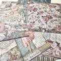 Vintage Ballerina Scrapbook Papier mit Blumenmotiven, Notenblättern und Klavier-Designs - Eleganter Ballett-Stil