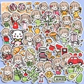 80-piece set of pink cartoon girl stickers for scrapbooking and DIY decoration - Cartoon Pink Girl
