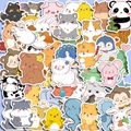 Vibrant 50pcs waterproof cartoon animal sticker set featuring panda pig bear and duck - Animal Series