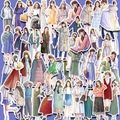 Adesivi carini di ragazze in outfit alla moda per agende e decorazioni scrapbooking - Stile di abbigliamento alla moda occidentale / 50 Pezzi / Colorato
