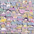 Set de 50 pegatinas de dibujos animados en tonos pastel para scrapbooking y manualidades - Vocabulario Lindo