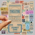 Set da 50 adesivi vintage per scrapbooking con design di biglietti museo e teatro - Serie di Biglietti Retrò (Stile B)