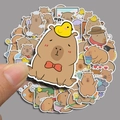 Lot de 50 autocollants de capybara mignons et étanches avec des motifs d'animaux - Série Capybara