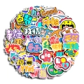 65er-Pack süße wasserfeste Cartoon-Sticker mit trendigem Internet-Slang und Emojis - Internet Surfer Stil