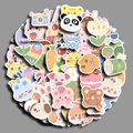 Set mit 80 niedlichen koreanischen Cartoon-Stickern mit Tieren und Essen für DIY - Bären-Snack