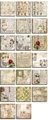 Dettaglio di 20 fogli di carta per scrapbooking vintage con rose retrò e vecchi manoscritti - Pattern della Serie Vintage (1014)