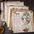 20 Blatt Vintage-Scrapbook-Papier mit antiken Zeitungen und botanischen Motiven - Vintage Europäischer Collage-Stil (1006)