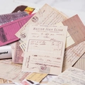 Vintage junk journal scrapbooking paper set with retro receipts and antique designs - Large Retro Receipt Collection A