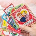 Set di adesivi vintage di San Valentino con illustrazioni retrò a cuore e motivi vivaci - Stile Showa